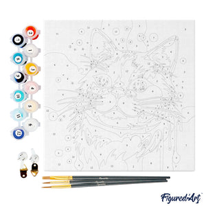 Mini Schilderen op Nummer met Frame - Katten Abstracte Pop-Art