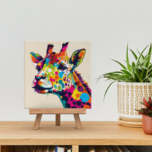 Afbeelding in Gallery-weergave laden, Mini Schilderen op Nummer met Frame - Giraffe Abstracte Pop-Art