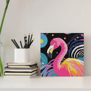 Mini Schilderen op Nummer met Frame - Flamingo Abstracte Pop-Art