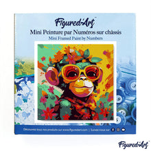 Afbeelding in Gallery-weergave laden, Mini Schilderen op Nummer met Frame - Modieuze aap met bloemen