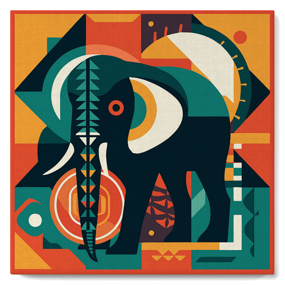 Mini Schilderen op Nummer met Frame - Olifant Art - Deco-geïnspireerde Abstractie