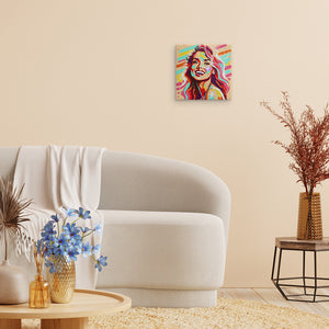 Mini Schilderen op Nummer met Frame - Blonde Vrouw Pop Art