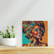 Afbeelding in Gallery-weergave laden, Mini Schilderen op Nummer met Frame - Afrikaanse Koningin Pop Art