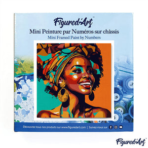 Mini Schilderen op Nummer met Frame - Afrikaanse Koningin Pop Art