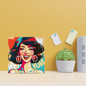 Mini Schilderen op Nummer met Frame - Charismatische Vrouw Pop Art