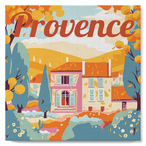 Mini Schilderen op Nummer met Frame - Reisposter Provence Herfst
