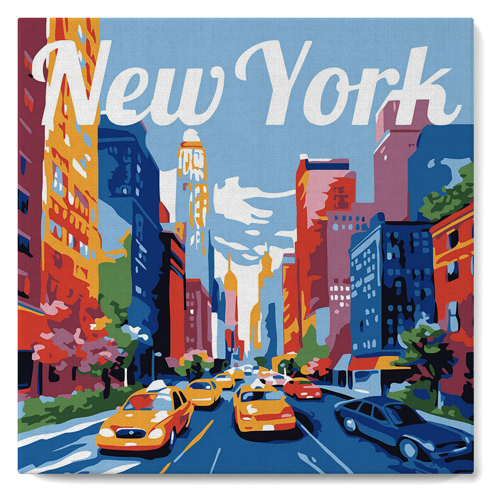 Mini Schilderen op Nummer met Frame - Reisposter New York City