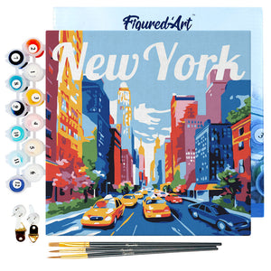 Mini Schilderen op Nummer met Frame - Reisposter New York City