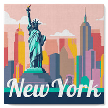 Afbeelding in Gallery-weergave laden, Mini Schilderen op Nummer met Frame - Reisposter New York Statue of Liberty