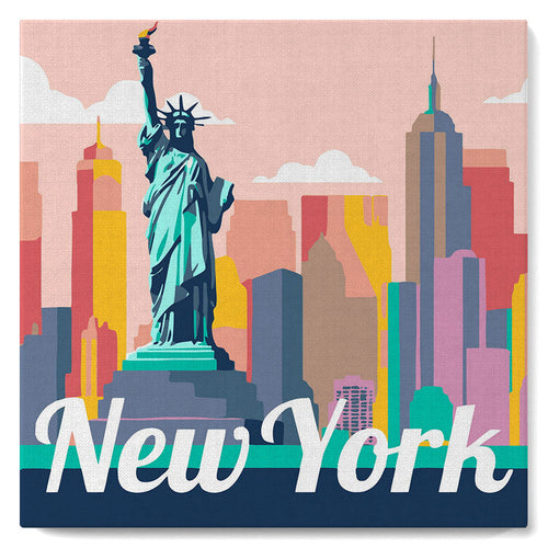 Mini Schilderen op Nummer met Frame - Reisposter New York Statue of Liberty