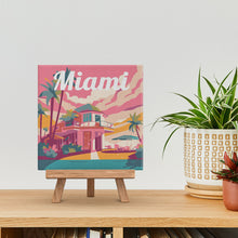 Afbeelding in Gallery-weergave laden, Mini Schilderen op Nummer met Frame - Reisposter Miami