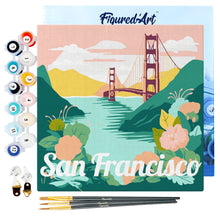 Afbeelding in Gallery-weergave laden, Mini Schilderen op Nummer met Frame - Reisposter San Francisco