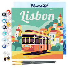 Afbeelding in Gallery-weergave laden, Mini Schilderen op Nummer met Frame - Reisposter Lissabon