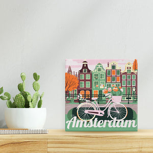 Mini Schilderen op Nummer met Frame - Reisposter Amsterdam