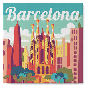 Mini Schilderen op Nummer met Frame - Reisposter Barcelona