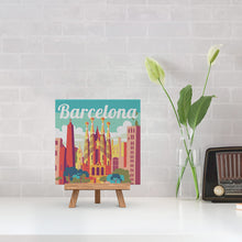 Afbeelding in Gallery-weergave laden, Mini Schilderen op Nummer met Frame - Reisposter Barcelona