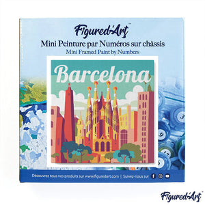 Mini Schilderen op Nummer met Frame - Reisposter Barcelona