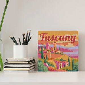 Mini Schilderen op Nummer met Frame - Reisposter Toscane Lente