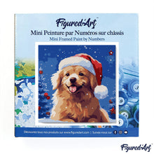 Afbeelding in Gallery-weergave laden, Mini Schilderen op Nummer met Frame - Hond in Besneeuwde Kerst