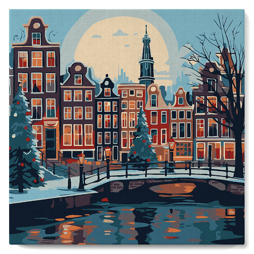 Mini Schilderen op Nummer met Frame - Kerst in Amsterdam