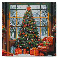 Afbeelding in Gallery-weergave laden, Mini Schilderen op Nummer met Frame - Kerstboom in de Woonkamer