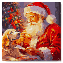 Afbeelding in Gallery-weergave laden, Mini Schilderen op Nummer met Frame - Kerstman en een Hond
