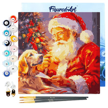 Afbeelding in Gallery-weergave laden, Mini Schilderen op Nummer met Frame - Kerstman en een Hond