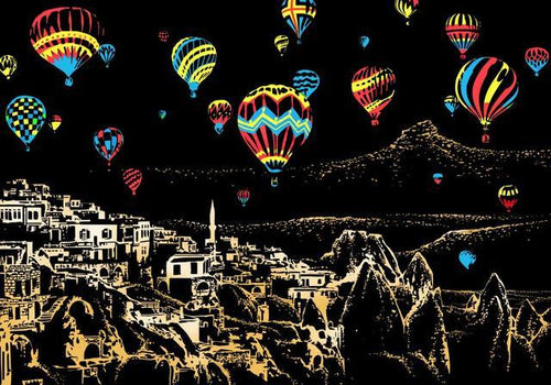 Scratch Painting - Luchtballonnen in Turkije