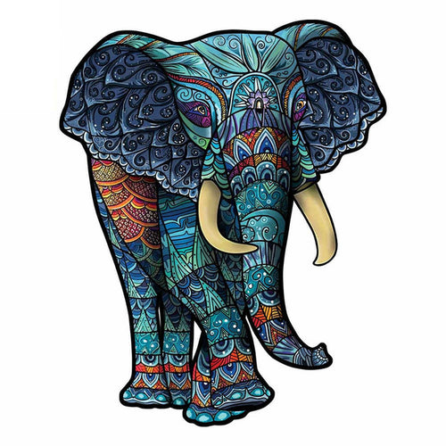 Houten Puzzel - Blauwe Olifant