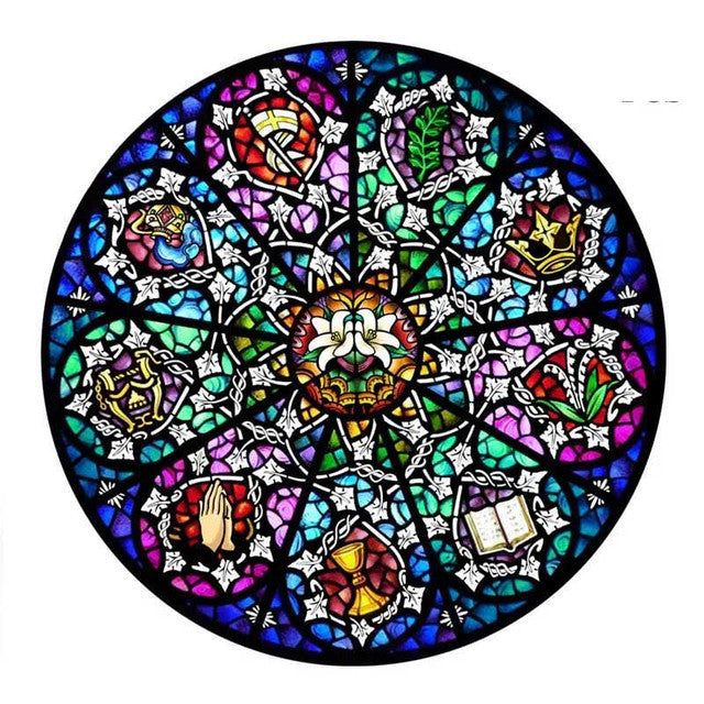 Houten Puzzel - Gekleurd Glas in Lood