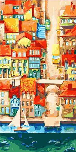 Schilderen op Nummer - Abstracte strandboulevard