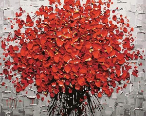 Schilderen op Nummer - Abstracte rode bloemen