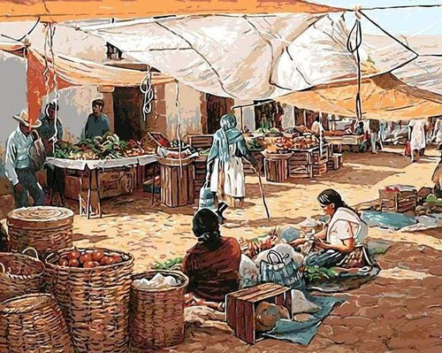 Schilderen op Nummer - Op de fruitmarkt