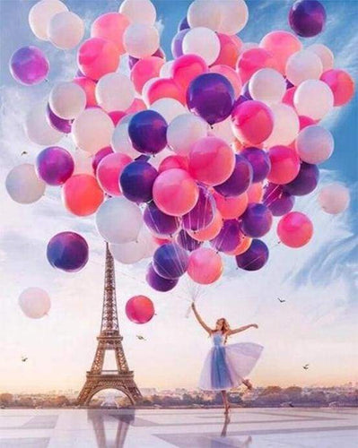 Schilderen op Nummer - Ballonnen vrijgeven in Parijs