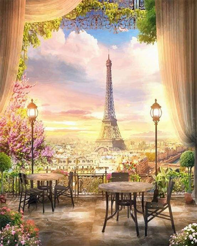 Schilderen op Nummer - Prachtig landschap van Parijs