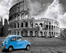 Afbeelding in Gallery-weergave laden, Schilderen op Nummer - Blauwe Fiat en Colosseum
