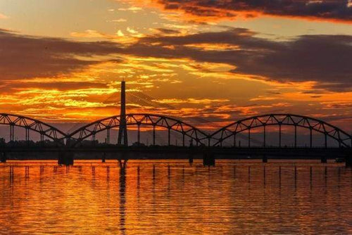 Schilderen op Nummer - Brug bij zonsondergang
