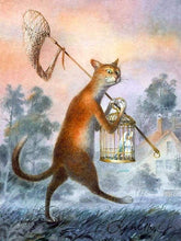 Afbeelding in Gallery-weergave laden, Schilderen op Nummer - Kat en vogel in een kooi