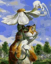 Afbeelding in Gallery-weergave laden, Schilderen op Nummer - Kat en Marguerite paraplu
