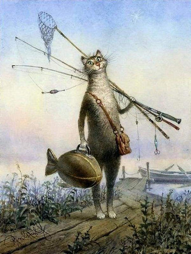 Schilderen op Nummer - Vissen op katten