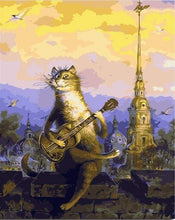 Afbeelding in Gallery-weergave laden, Schilderen op Nummer - Kat speelt gitaar
