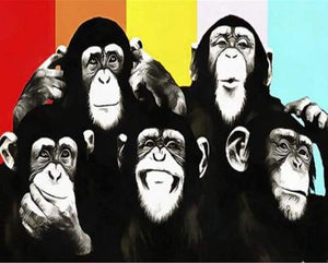 Schilderen op Nummer - Chimpansees