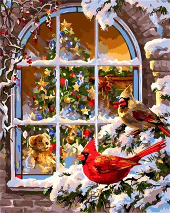 Schilderen op Nummer - Kerst raam