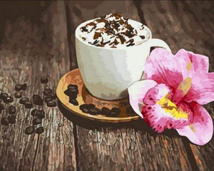 Schilderen op Nummer - Koffie en bloem