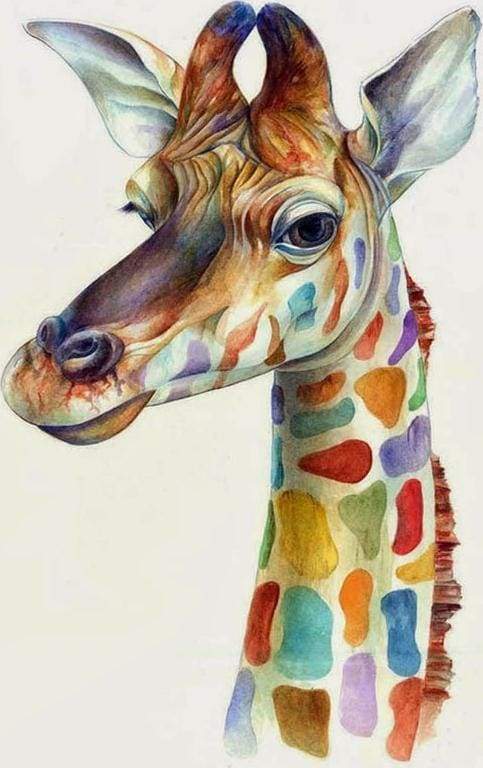 Schilderen op Nummer - Kleurrijke Giraf