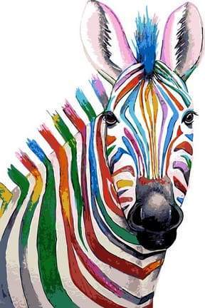 Schilderen op Nummer - Kleurrijke Zebra