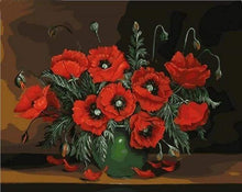 Afbeelding in Gallery-weergave laden, Schilderen op Nummer - Donkerrode bloemen