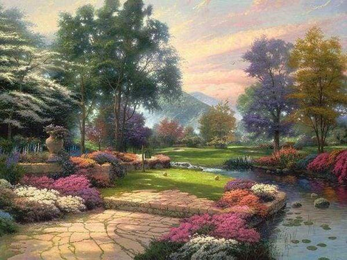 Diamond Painting - Geweldige tuin Diamond Painting Landschappen, landschappen