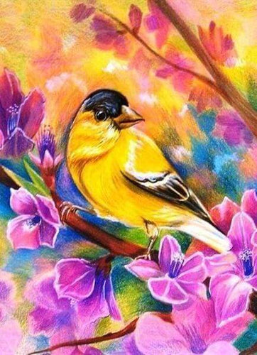 Diamond Painting - Vogel en bloemen dieren, vogels, Diamond Painting Dieren, Diamond Painting Bloemen, bloemen