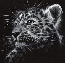 Afbeelding in Gallery-weergave laden, Diamond Painting - Luipaard zwart-wit dieren, Diamond Painting Dieren, luipaarden